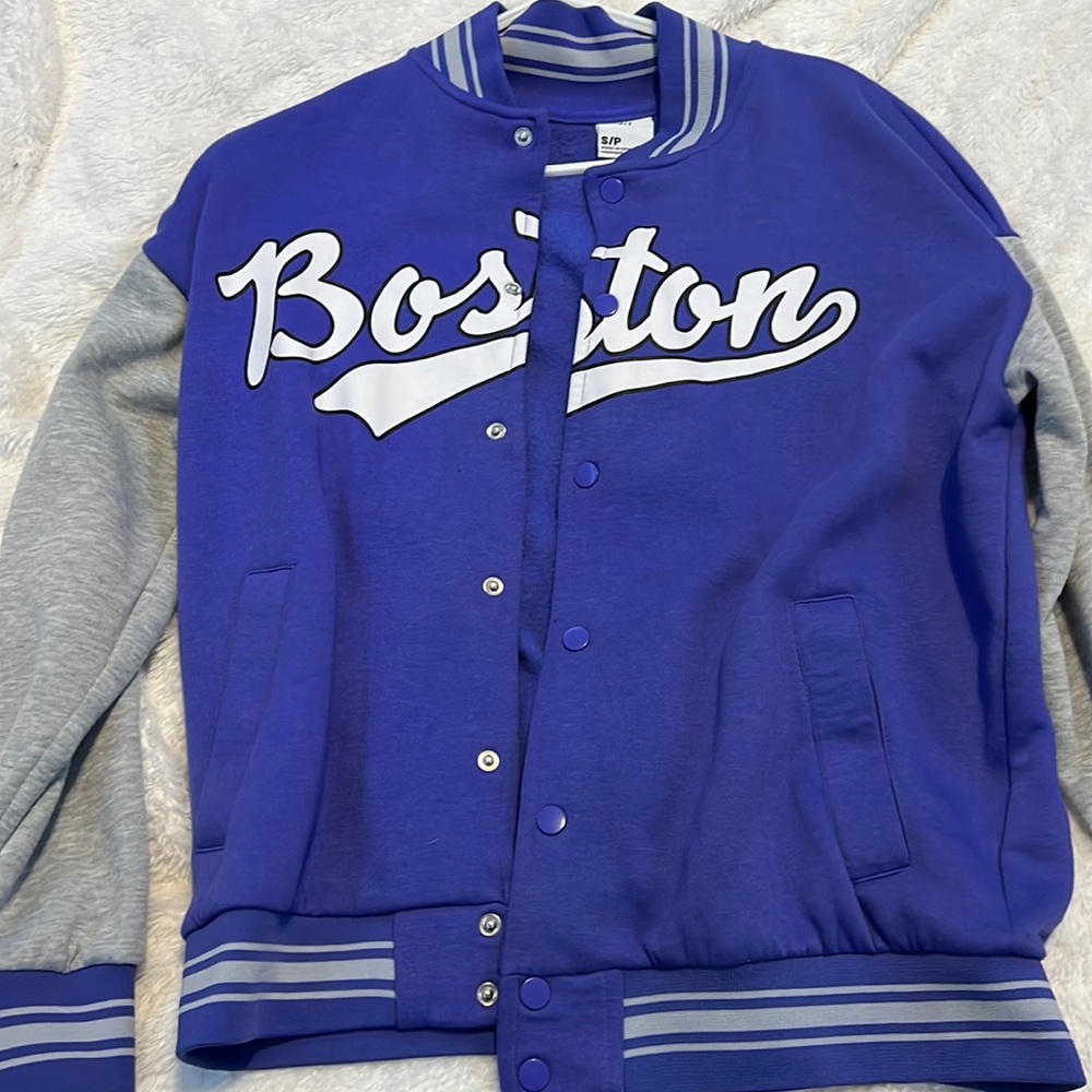Boston Graphic Oversized Varsity Jacket - Picture 1 of 3